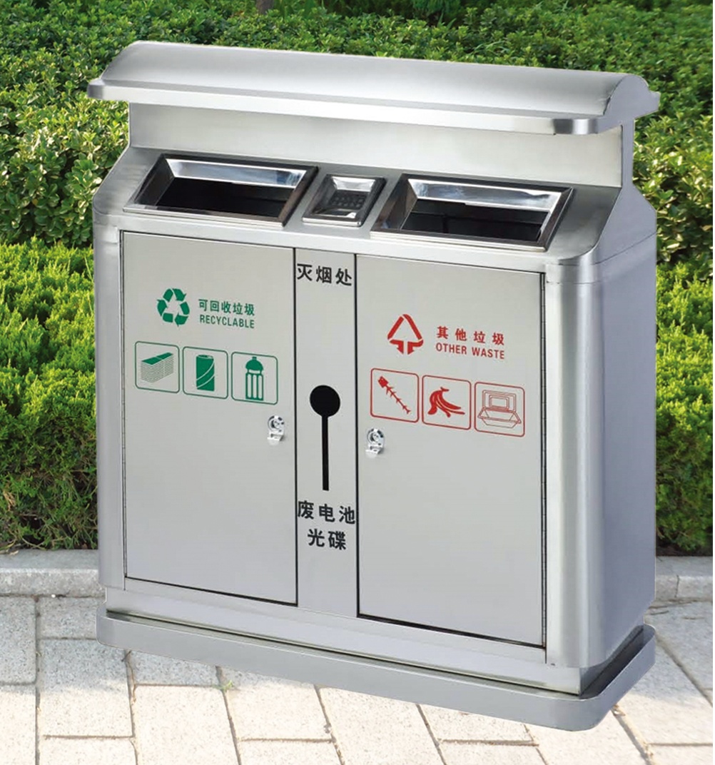 德州不銹鋼分類垃圾桶，菏澤不銹鋼分類果皮箱